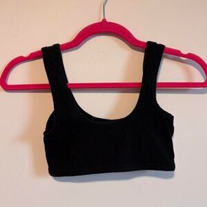 Black wide strap sports bra